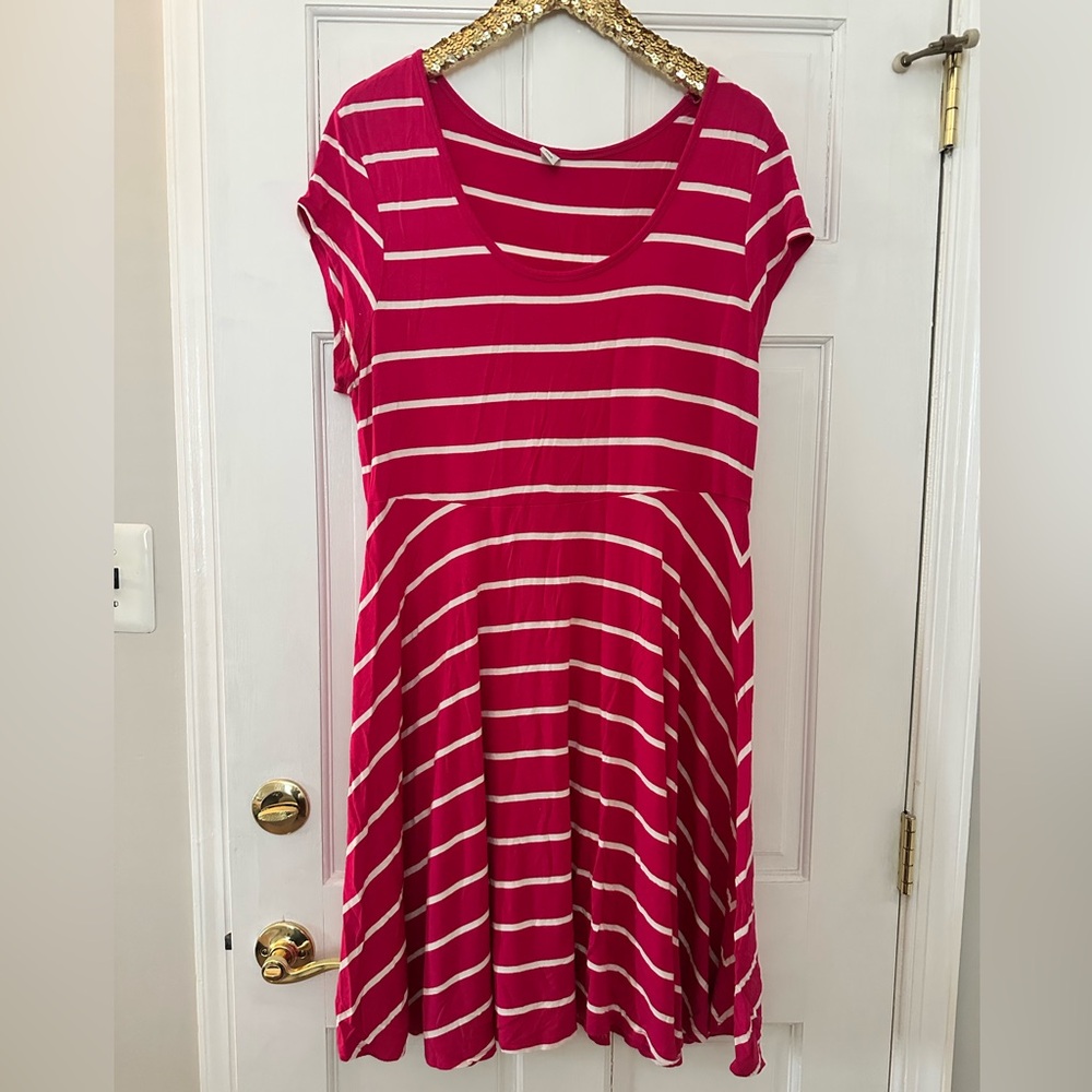 Old Navy Striped Dress Pink & White Size XL